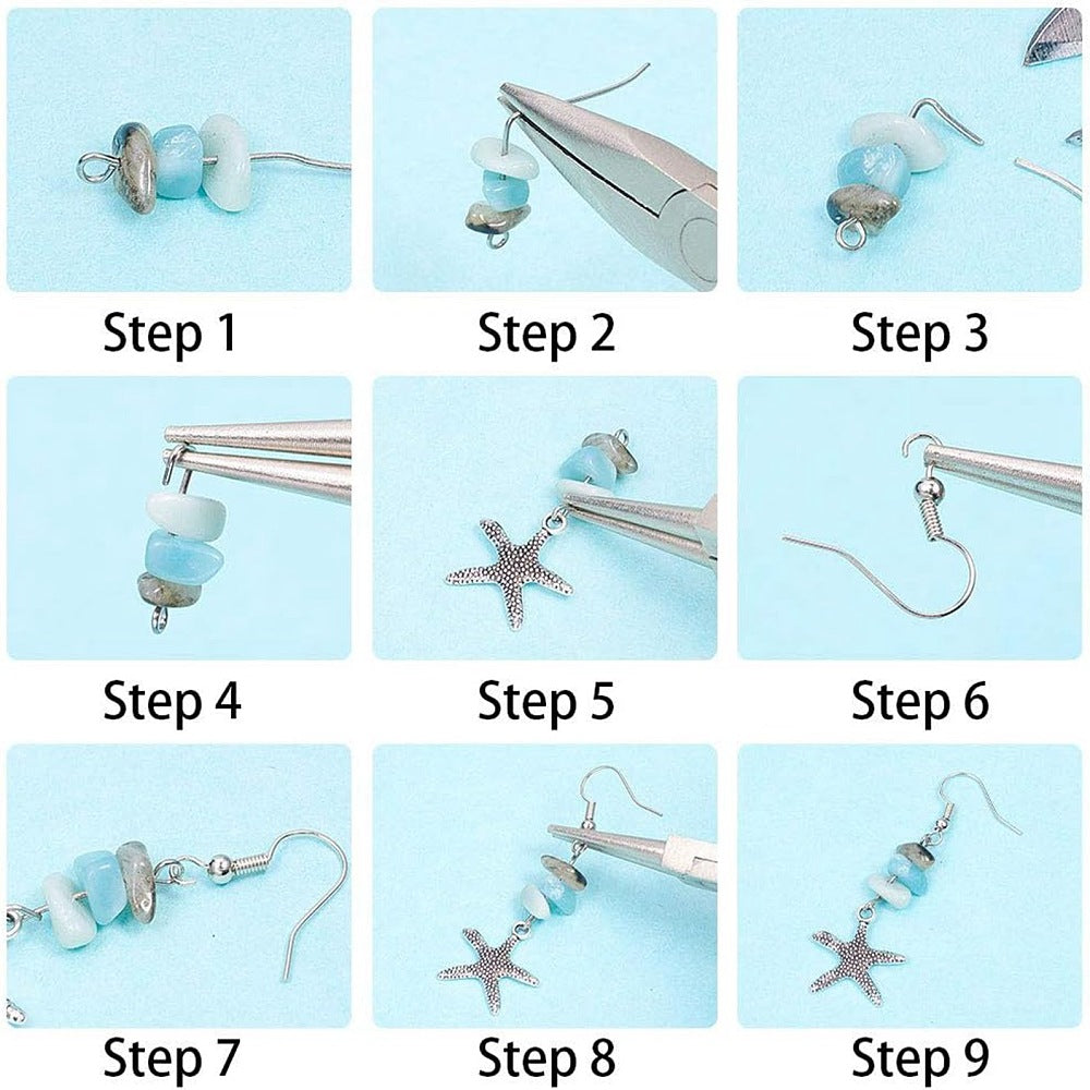DIY Ocean Theme Earring Kit – Amazonite, Synthetic Turquoise