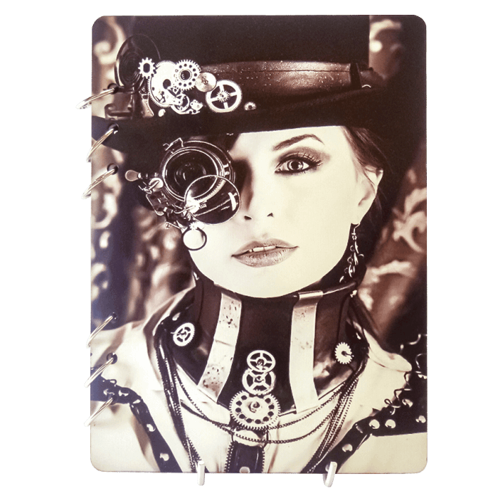 Professor Steampunk Wooden Notebook-A5
