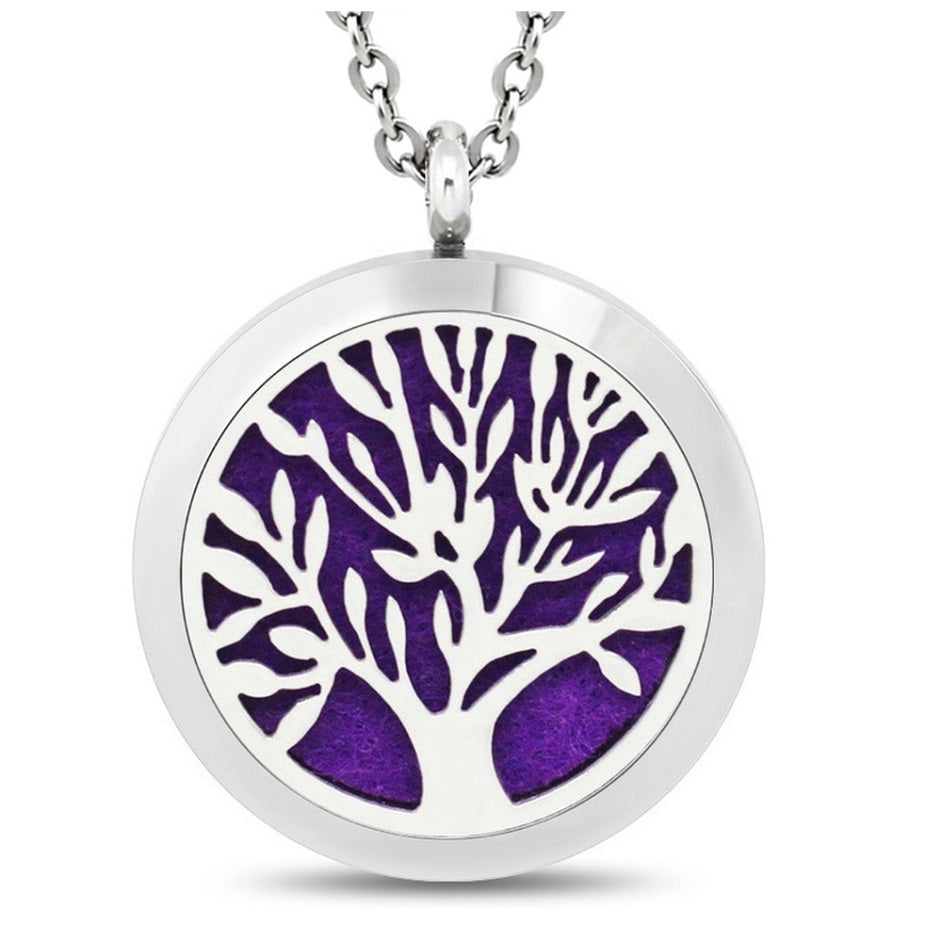 Tree Petals Locket, Aromatherapy Diffuser Necklace