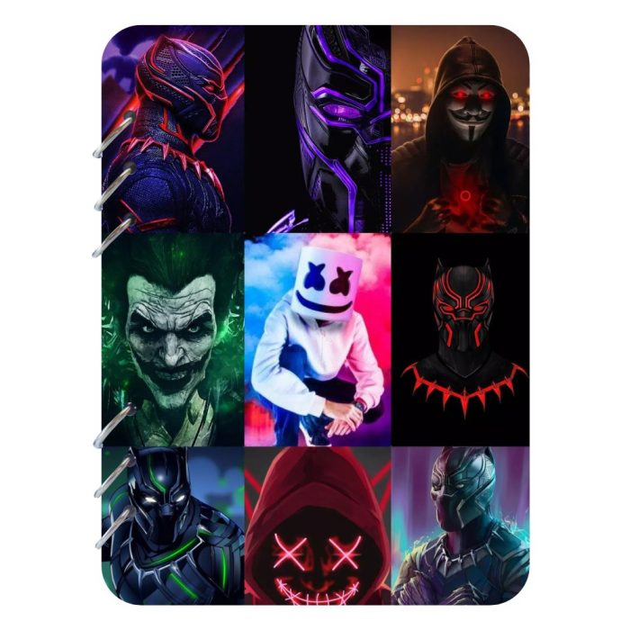 Comic Villains Wood Cover A5 Notebook