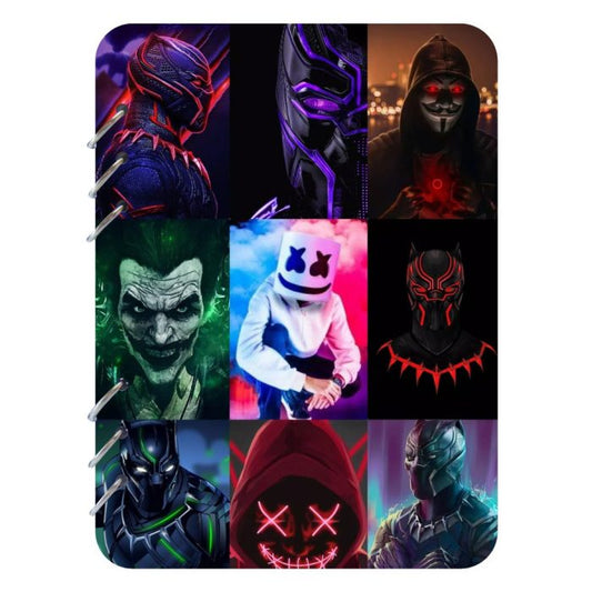 Comic Villains Wood Cover A5 Notebook