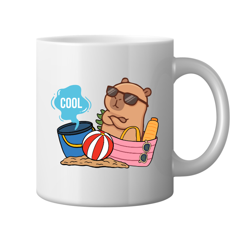Cool Capybara Summer Printed Mug