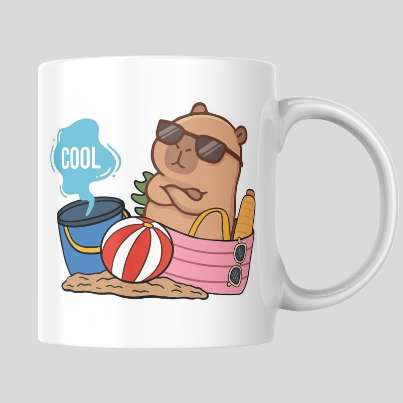 Cool Capybara Summer Printed Mug