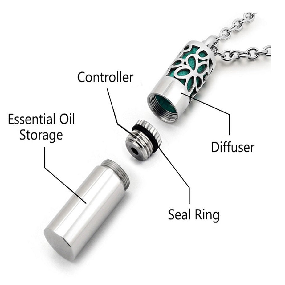 Horse Design Cylinder Essential Oil Necklace