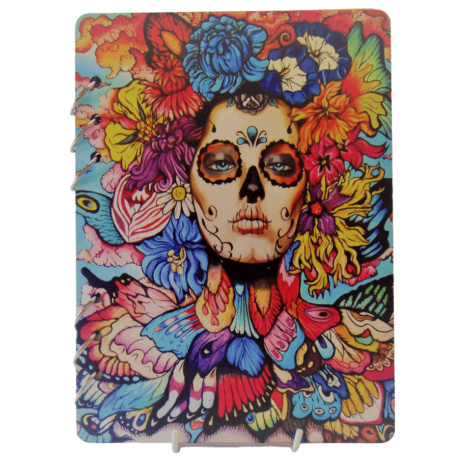 Flower Enchanted Lady Wooden Notebook-A5