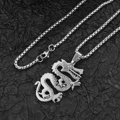 Lucky Dragon Stainless Pendant with Chain