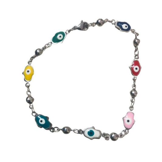 Evil Eye Hand Shaped Stainless Steel Bracelet