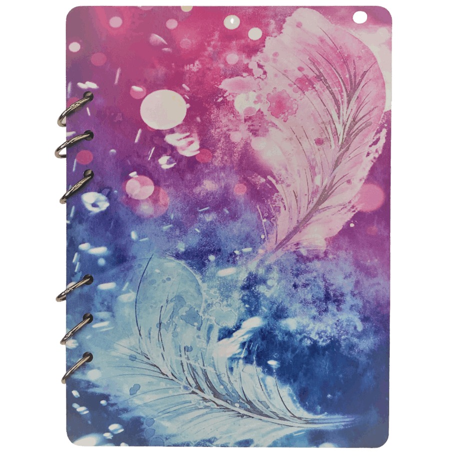 Feather Fantasy A5 Wooden Notebook Journal