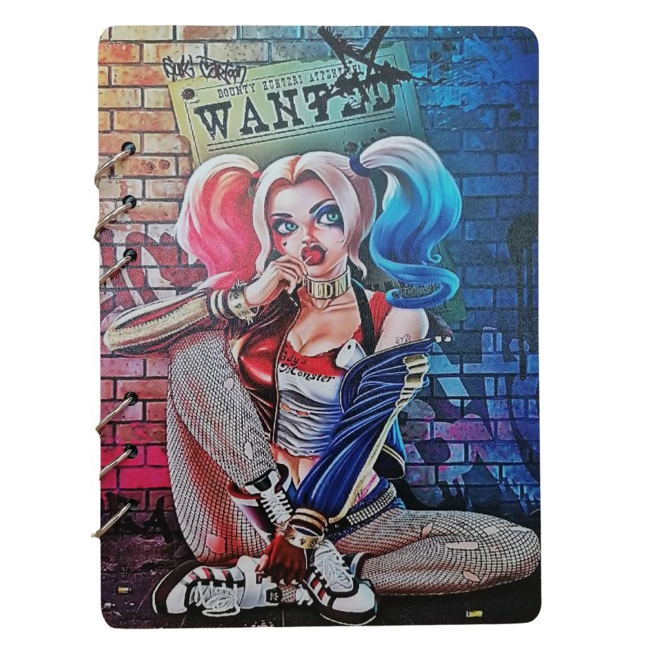 Harley Lollipop Wood Cover Notebook A5