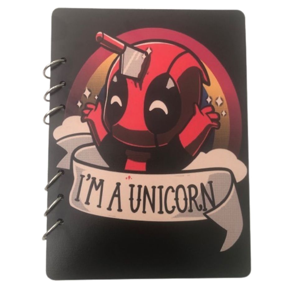 “I’m a Unicorn” Cute Chibi Design | A5 Refillable MDF Wood Cover Notebook