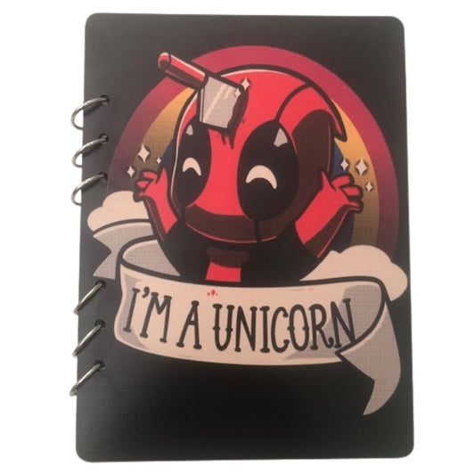 “I’m a Unicorn” Cute Chibi Design | A5 Refillable MDF Wood Cover Notebook