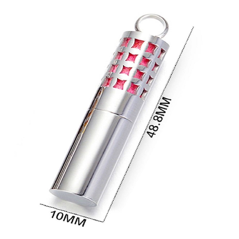 Leaf Design Cylinder Essential Oil Necklace