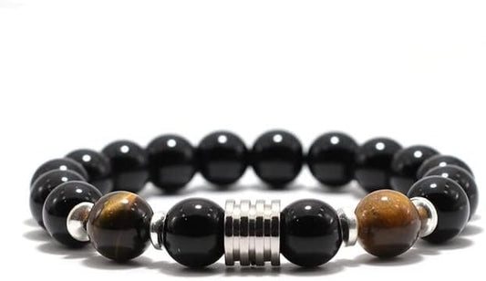 Stone Bracelet 10mm Obsidian Beaded Bracelet