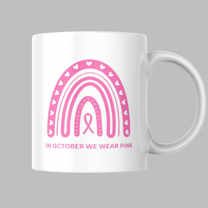 In October We Wear Pink Printed Mug