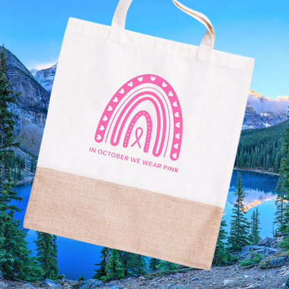 In October We Wear Pink Tote Bag