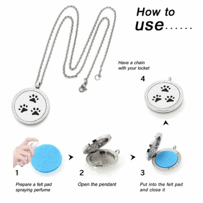 Mini Paws Essential Oil Necklace