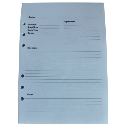 Recipe Template A5 Refill (Punched)
