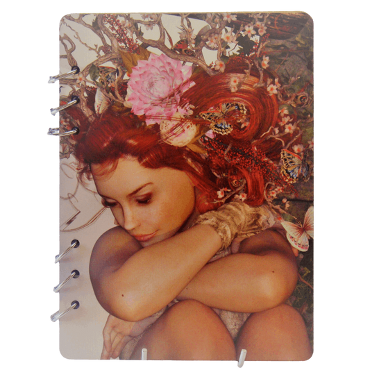 Floral Fantasia Wooden Notebook-A5