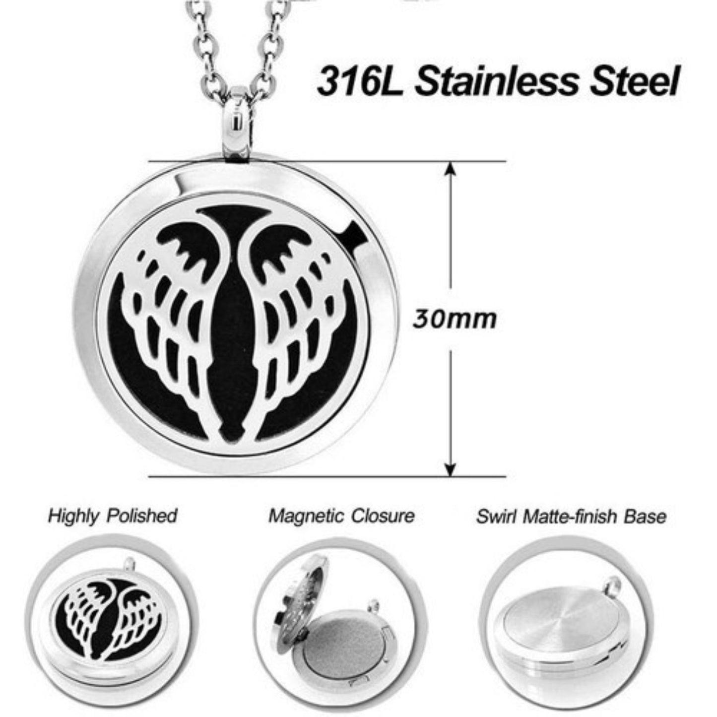 Angel Wings Diffuser Necklace | Perfume Locket Pendant
