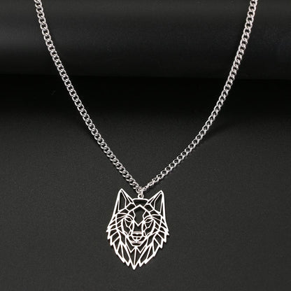 Wild Wolf Stainless Steel Pendant with Chain
