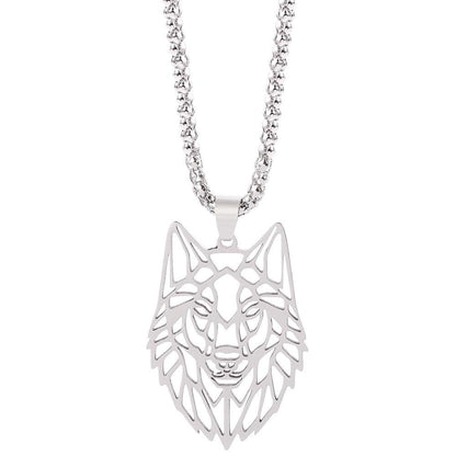 Wild Wolf Stainless Steel Pendant with Chain