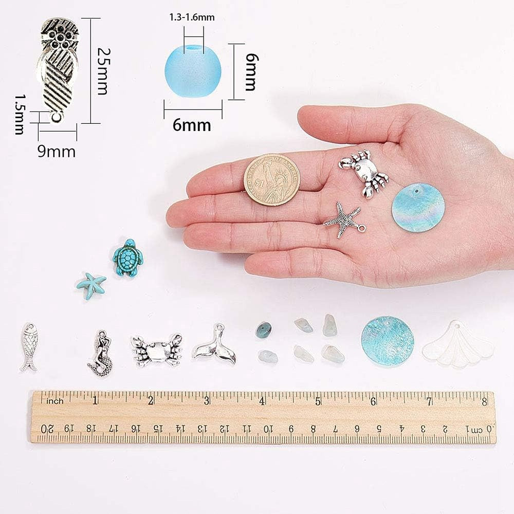 DIY Ocean Theme Earring Kit – Amazonite, Synthetic Turquoise