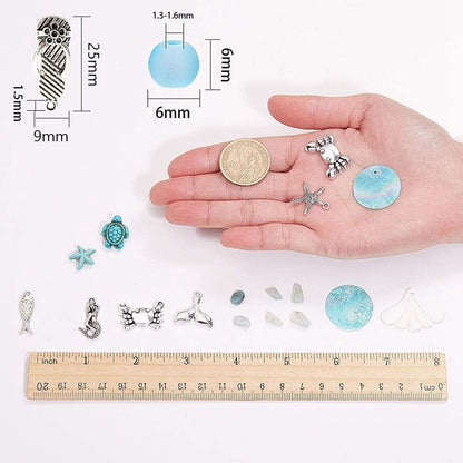 DIY Ocean Theme Earring Kit – Amazonite, Synthetic Turquoise