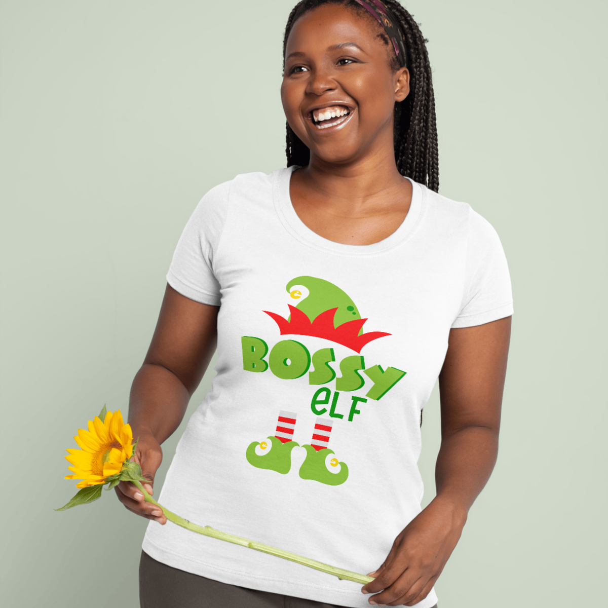 Bossy Elf Fun Xmas Tee