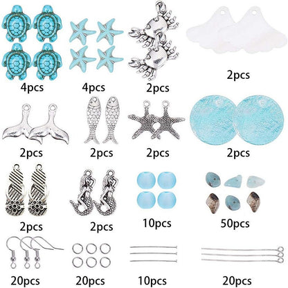 DIY Ocean Theme Earring Kit – Amazonite, Synthetic Turquoise